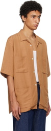 Pilgrim Surf + Supply Brown Amedeo Short Sleeve Shirt