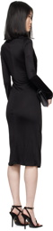Versace Black Gathered Midi Dress
