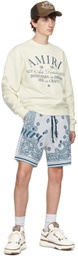 AMIRI White & Blue Bandana Shorts