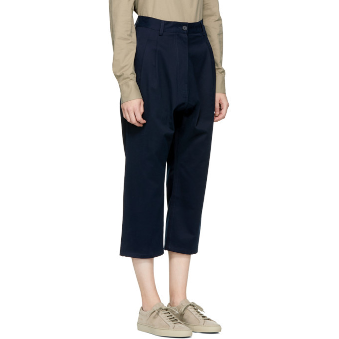 Studio Nicholson Navy Bonsai Trousers Studio Nicholson