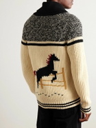 Guest In Residence - Rodeo Shawl-Collar Intarsia-Knit Wool and Cashmere-Blend Cardigan - Yellow