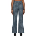 Gucci Blue Eco-Washed Denim GG Jacquard Jeans