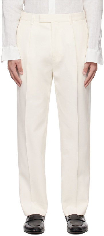 Photo: ZEGNA Off-White Pleated Trousers