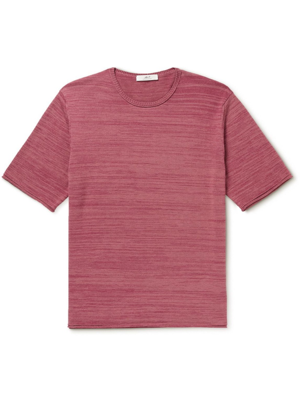 Photo: Mr P. - Knitted Organic Cotton and Wool-Blend T-Shirt - Pink