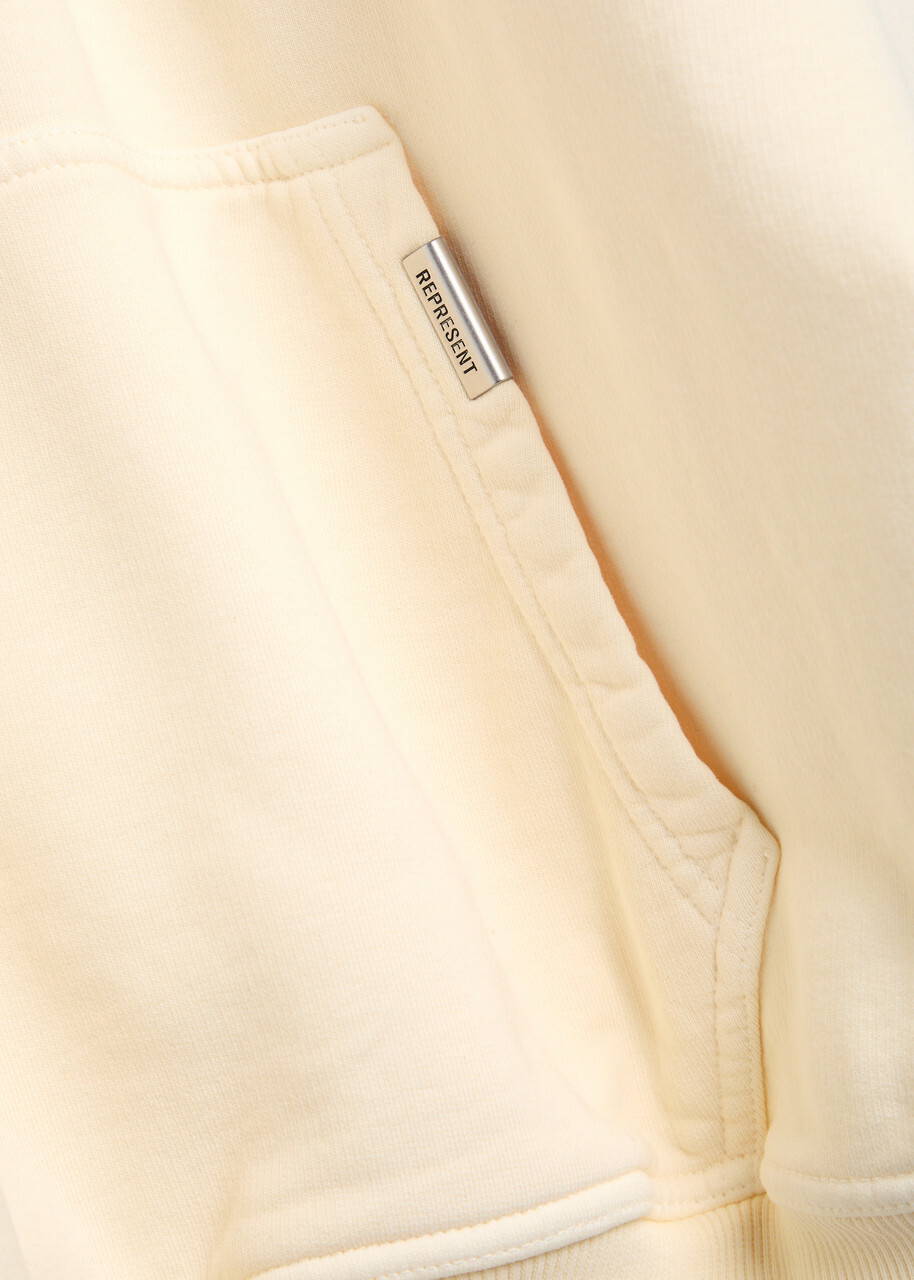 Represent Owners Club Hooded Cotton Sweatshirt Cream
