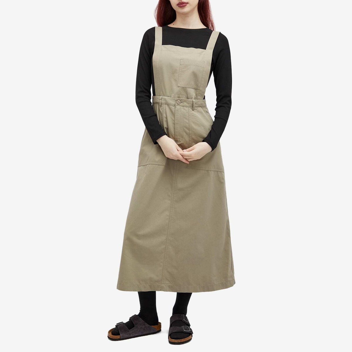 Snow Peak Women's Takibi Ripstop Midi Skirt in Lightgrey