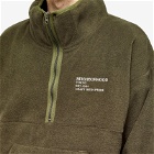 Neighborhood Men's Fleece Half Zip Crew Sweater in Olive Drab