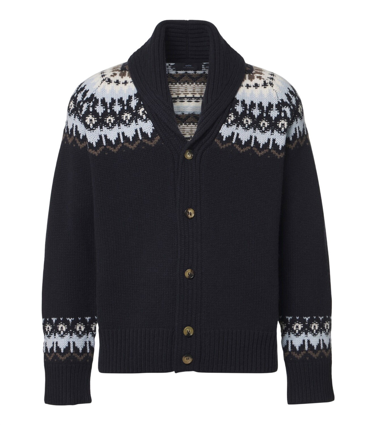 Lad Musician Black Shaggy Knit Long Cardigan Lad Musician