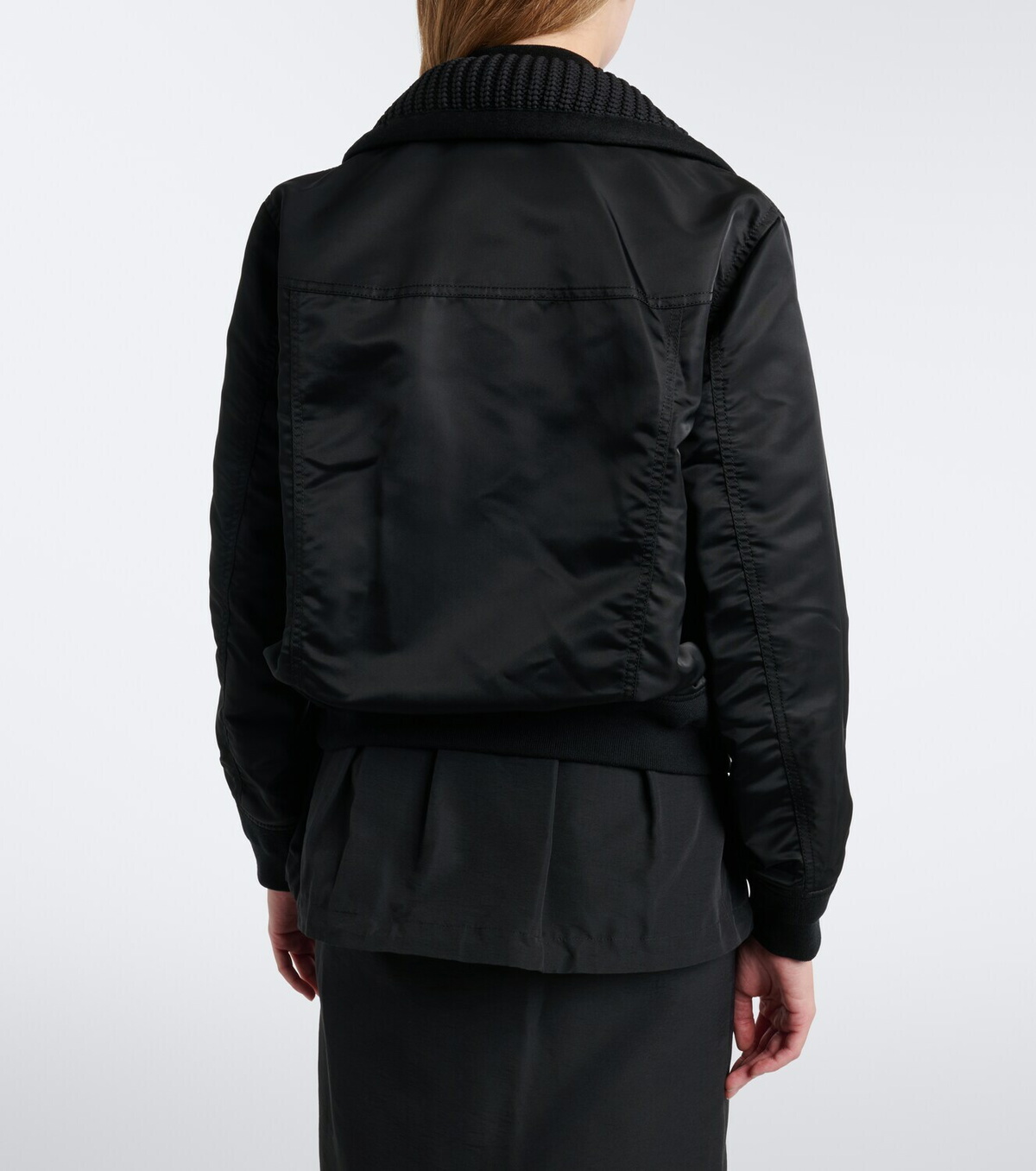 Sacai Wool-trimmed blouson jacket