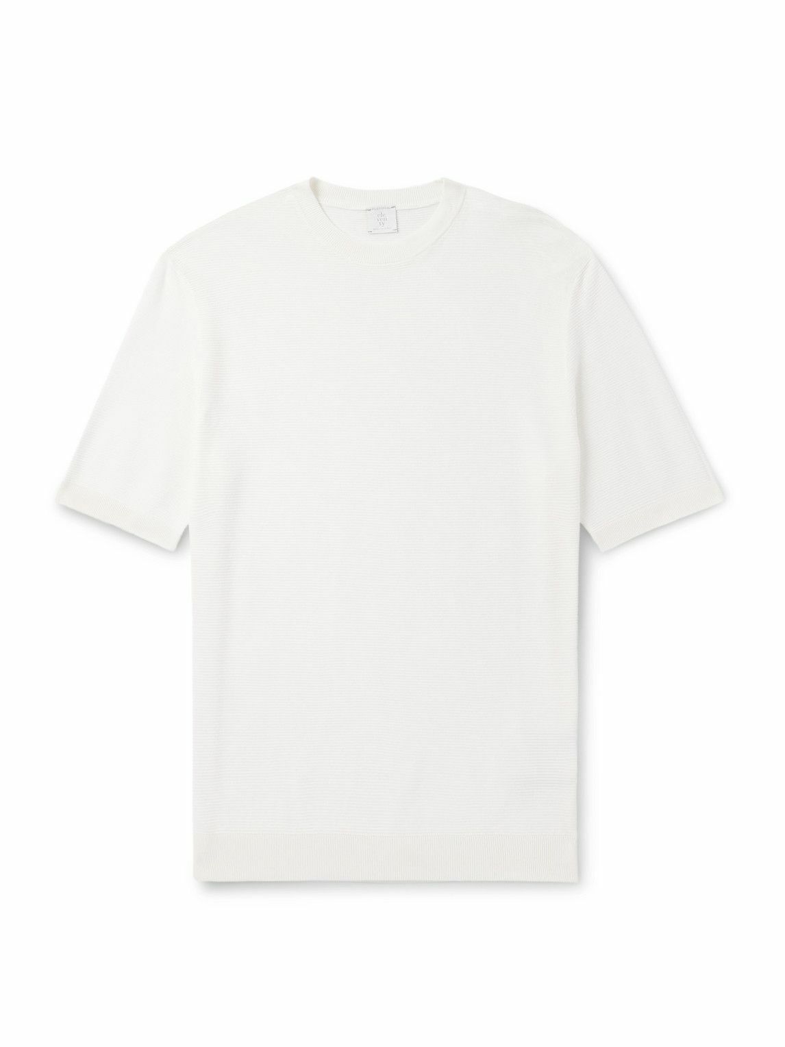 Eleventy - Slim-Fit Ribbed Cotton T-Shirt - White