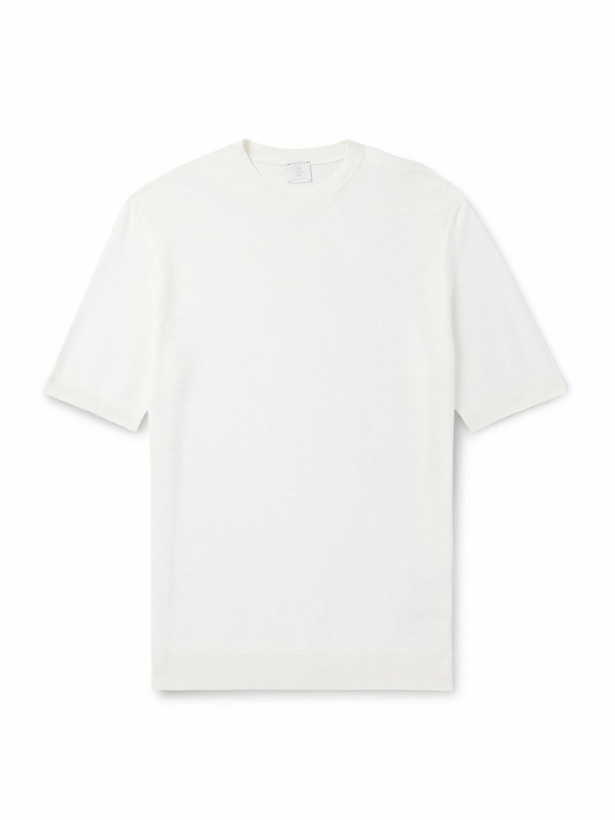 Photo: Eleventy - Slim-Fit Ribbed Cotton T-Shirt - White