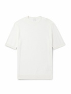 Eleventy - Slim-Fit Ribbed Cotton T-Shirt - White