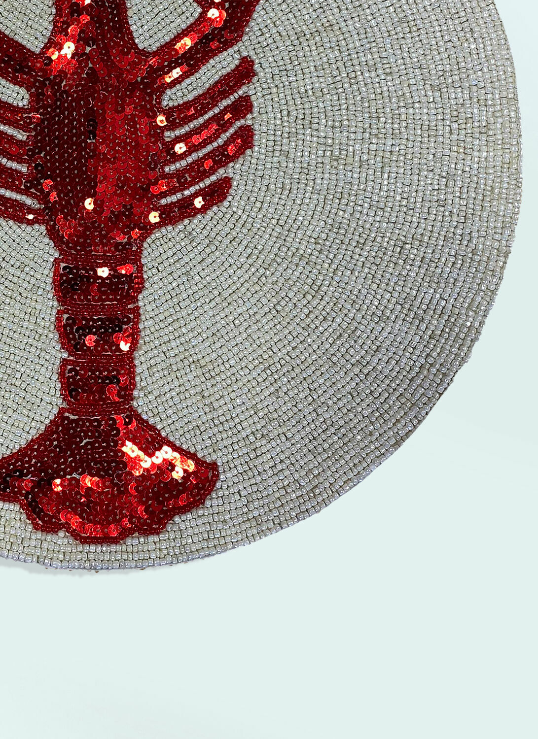 Les-Ottomans Set Of Two Lobster Beaded Placemats