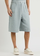 Nahmias Plaid-jacquard Woven Shorts Grey
