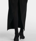 Jean Paul Gaultier Crêpe and tulle corset maxi dress