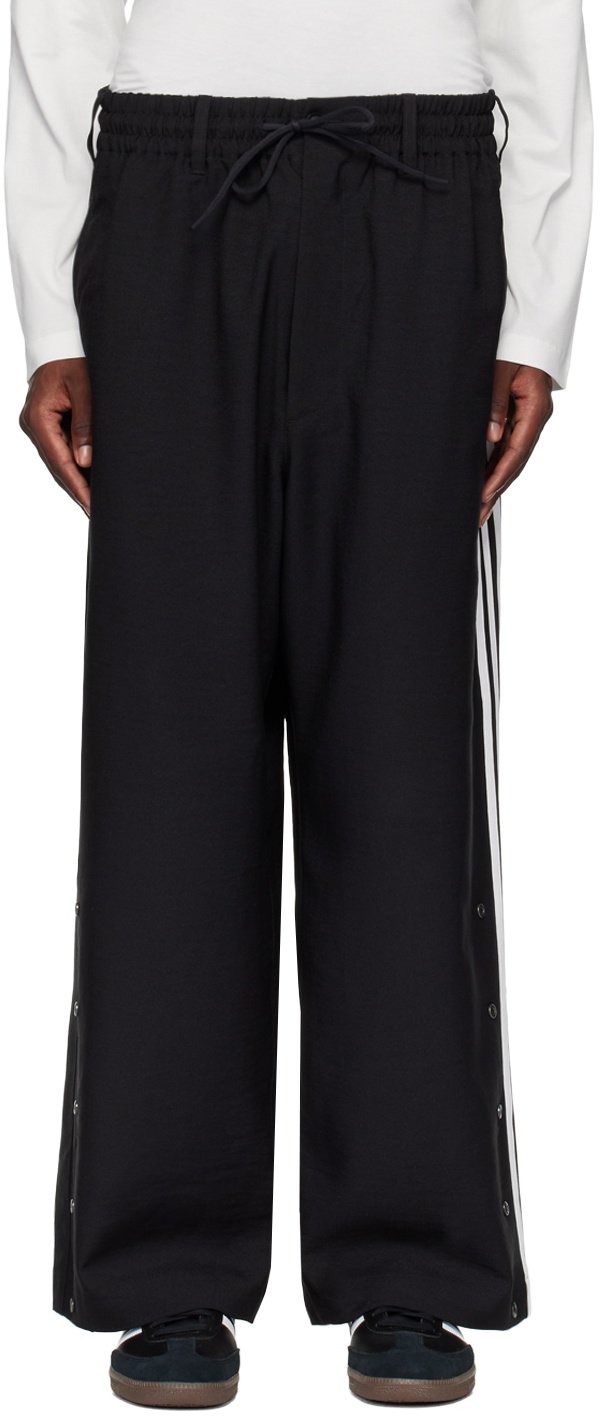 Y-3 Black Sport Uniform 3-Stripes Trousers Y-3 Y-3 Black Sport Uniform 3-Stripes Trousers Y-3