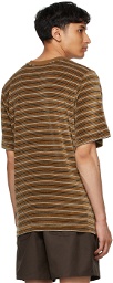 Camiel Fortgens Brown Velvet Striped Tailored T-Shirt