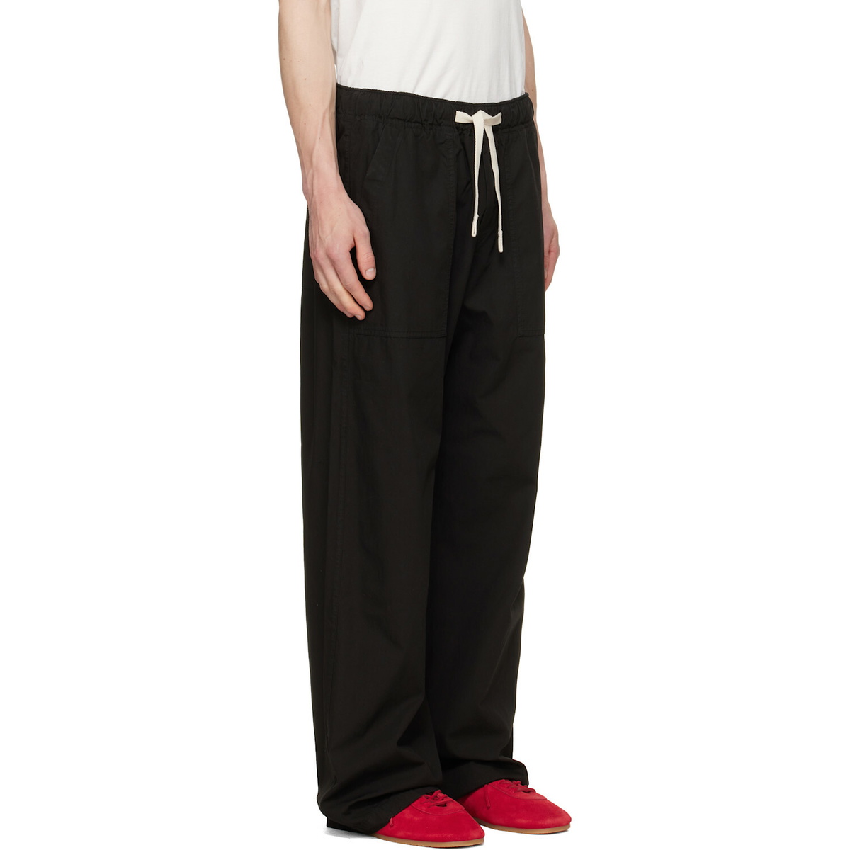 Palm Angels Black Tree Logo Loose Trousers