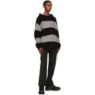 mastermind JAPAN Black and Grey C2H4 Edition C-MASTERMIND Knitted Stripe Hoodie
