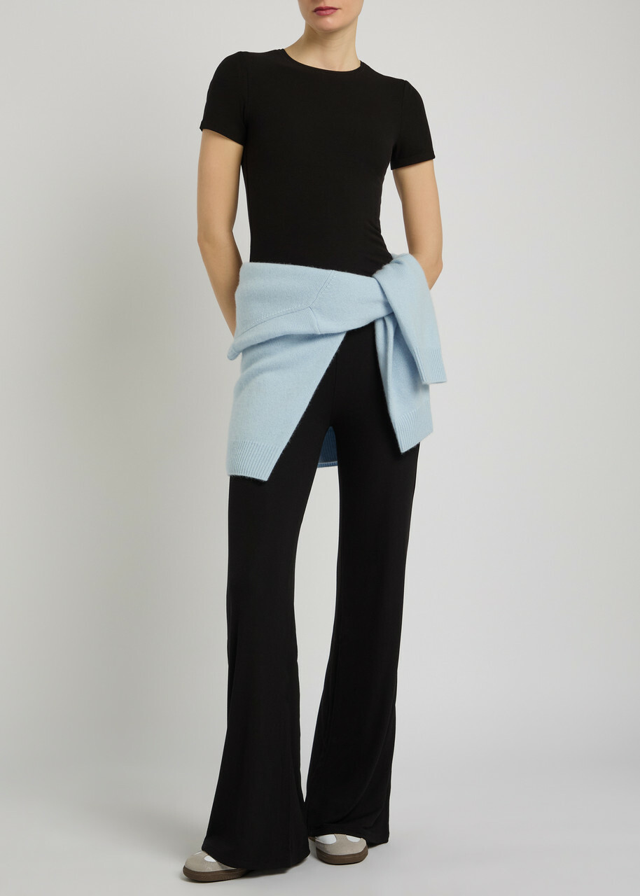 Tala 365 Ribbed Stretch-modal T-shirt Black
