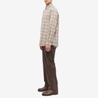 Auralee Men's Check Shirt in Light Beige Check