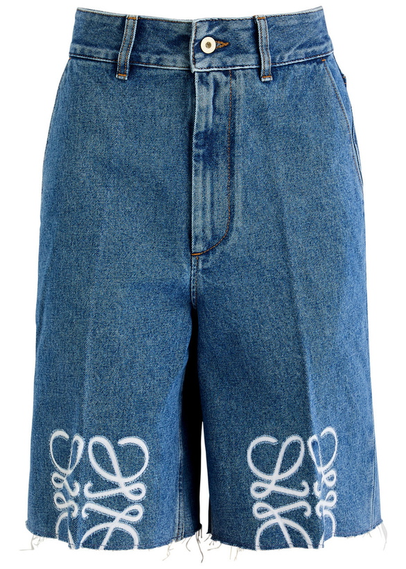 Photo: Loewe Anagram Denim Shorts