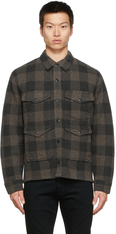 Photo: RRL Black & Grey Check Wool Shirt