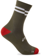 MAAP - Emblem Striped Meryl Skinlife Stretch-Knit Cycling Socks - Green