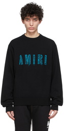 AMIRI Black Cut-Out Logo Crewneck Sweater