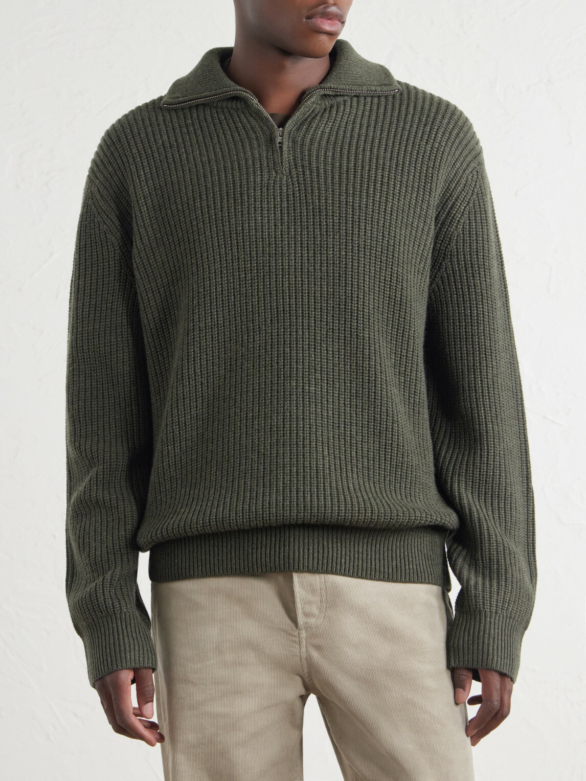 A.P.C. - Virgin Wool Half-Zip Sweater - Green