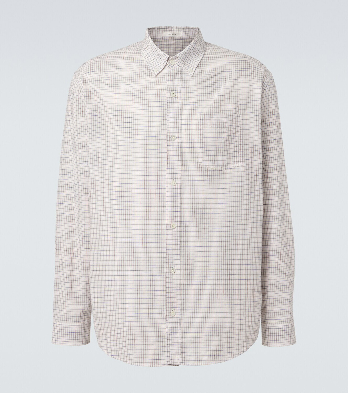 The Row Pompeo checked cotton chambray shirt