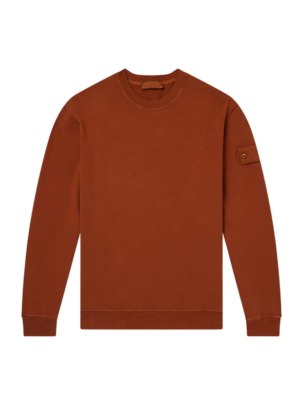 Photo: Stone Island - STONE ISLAND GHOST Garment-Dyed Stretch-Cotton Jersey Sweatshirt - Orange