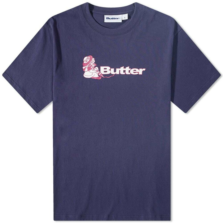 Photo: Butter Goods Men's Crayon Logo T-Shirt in Navy