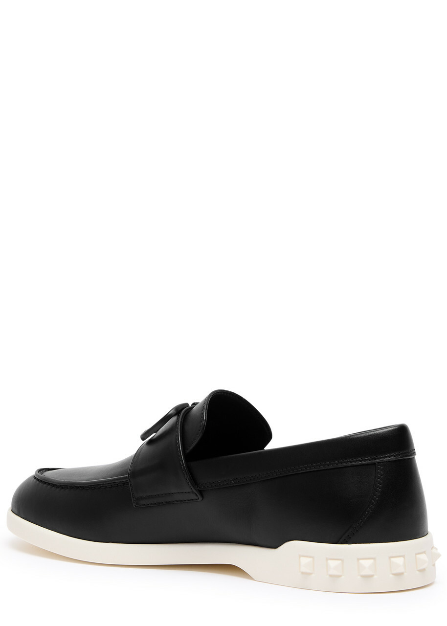 Valentino Leisure Flows Vlogo Leather Loafers Black