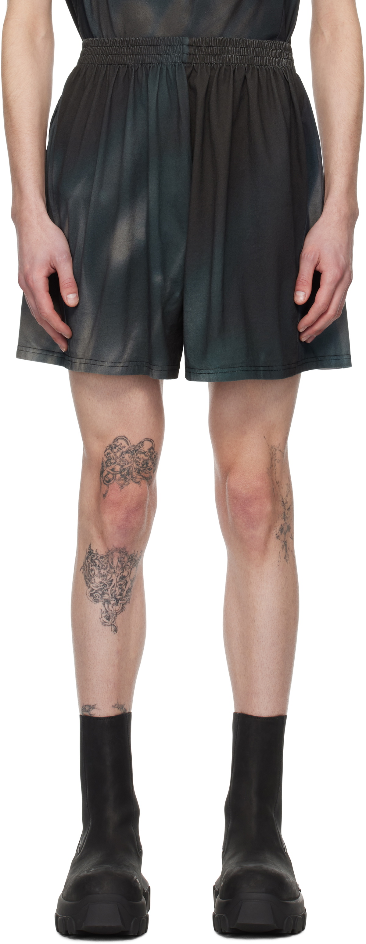 Gerrit Jacob Khaki & Black Paneled Jersey Shorts