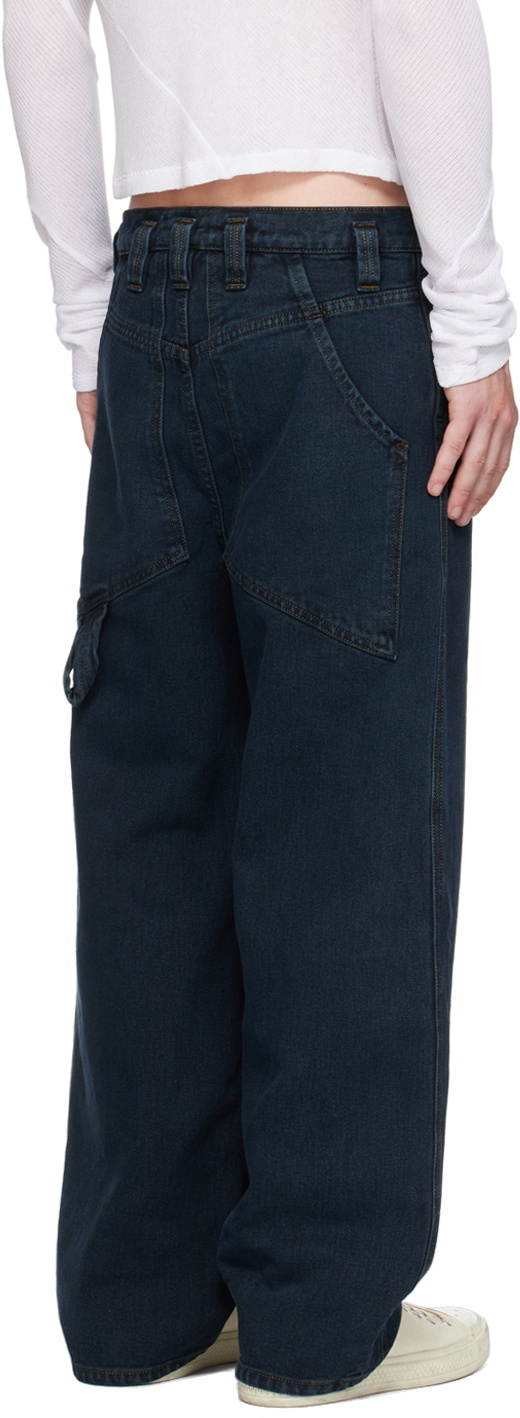 eckhaus latta デニム Eckhaus Latta Navy Baggy Jeans Eckhaus Latta