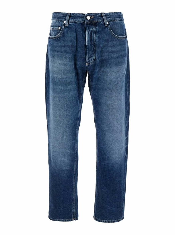 Photo: Icon Denim Blue Five Pocket Jeans With Logo Patch On The Back In Denim Man