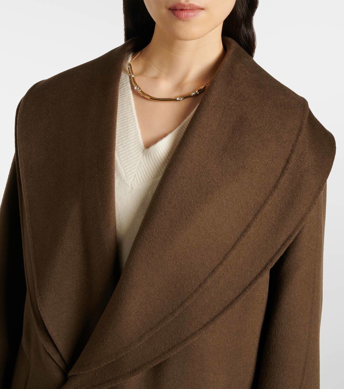 Róhe Scarf-detail wool coat
