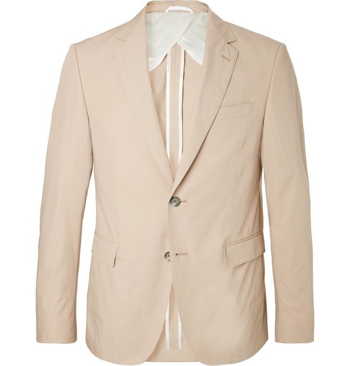 Photo: Hugo Boss - Beige Nobis Slim-Fit Cotton-Poplin Suit Jacket - Men - Beige