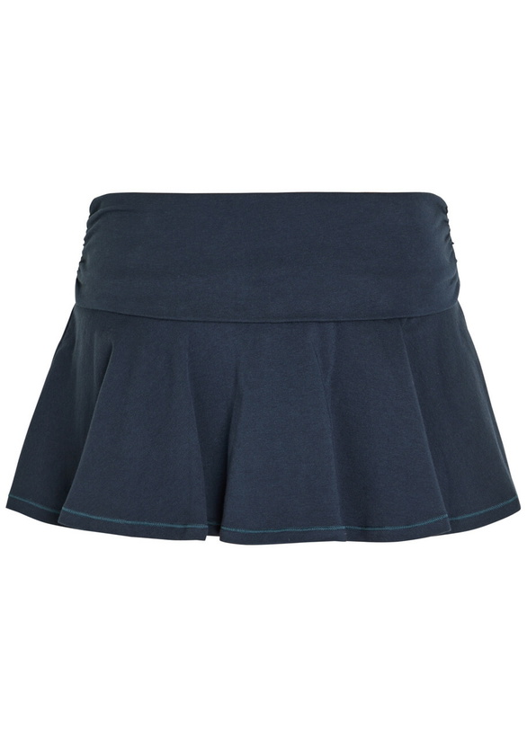 Photo: Skims Foldover Stretch-cotton Mini Skort Navy