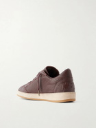 Golden Goose - Ball Star Distressed Leather Sneakers - Burgundy