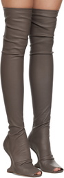 Rick Owens Lilies Gray Porterville Cantilever 11 Tall Boots