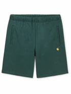 Carhartt WIP - Chase Straight-Leg Logo-Embroidered Cotton-Blend Jersey Shorts - Green