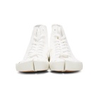 Maison Margiela White and Gold Tabi High-Top Sneakers