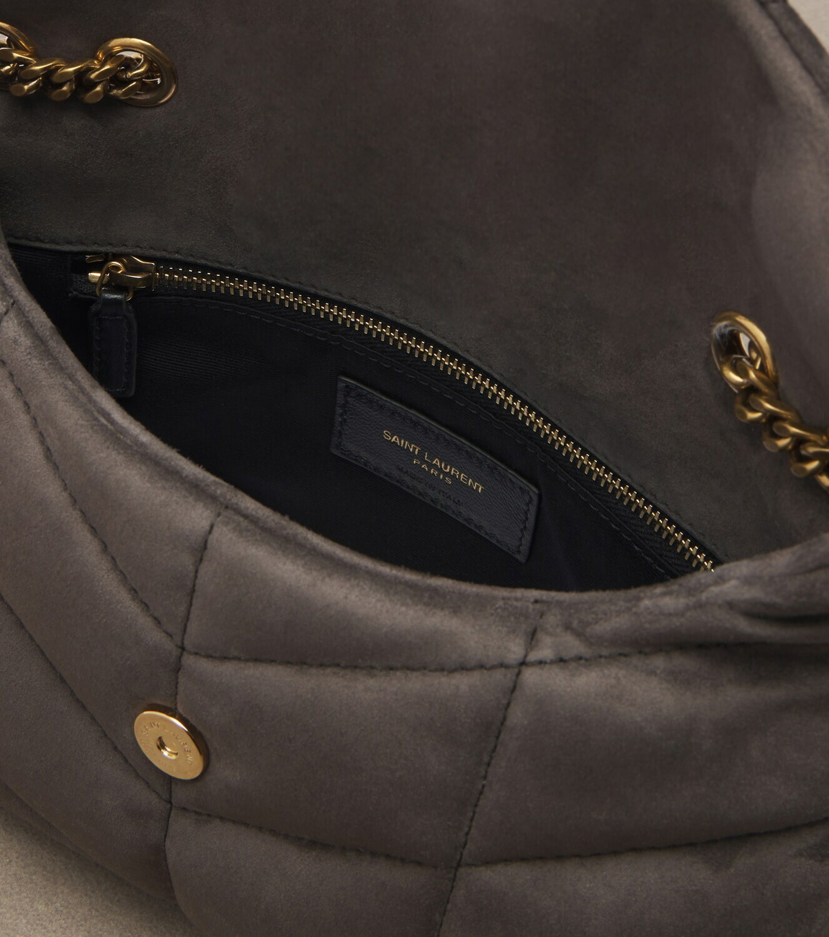 Saint Laurent Toy Puffer quilted suede shoulder bag