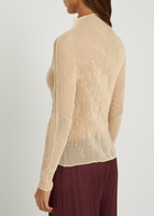 Issey Miyake Pleated Chiffon top Beige