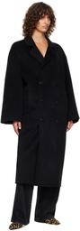 Loulou de Saison Black Borneo LDS Wool Drap Coat
