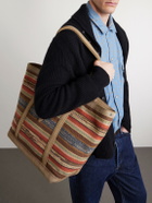 RRL - Murphy Medium Suede-Trimmed Woven Cotton Tote Bag