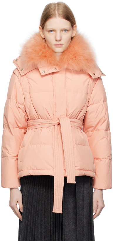 Photo: Yves Salomon Pink Belted Down Jacket