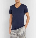 Hanro - Slim-Fit Mercerised Stretch-Cotton Jersey T-Shirt - Navy